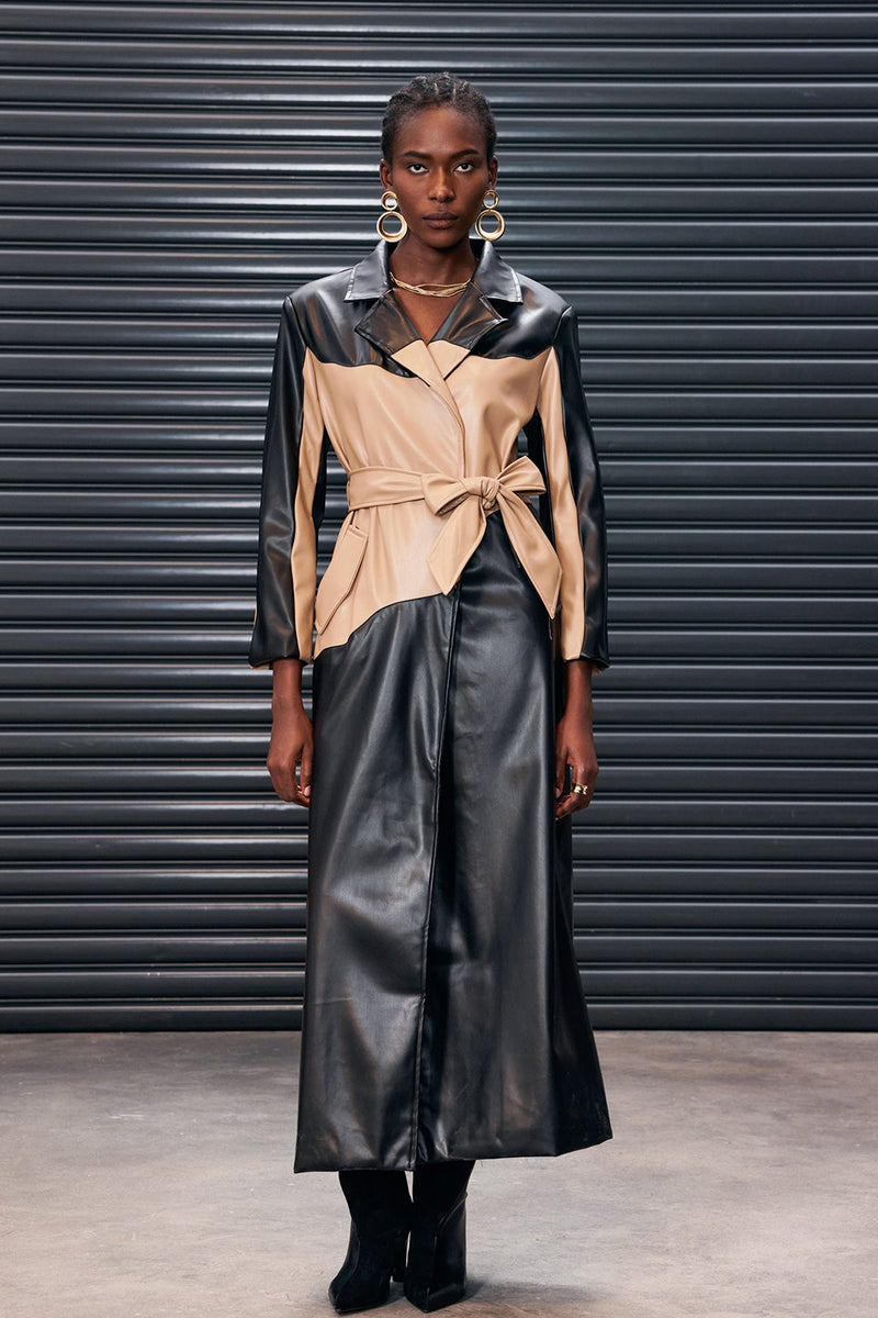 Antioco Deconstruct Lace Up Leather Coat