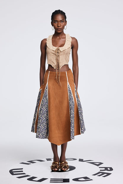Aoko Suede Split Skirt