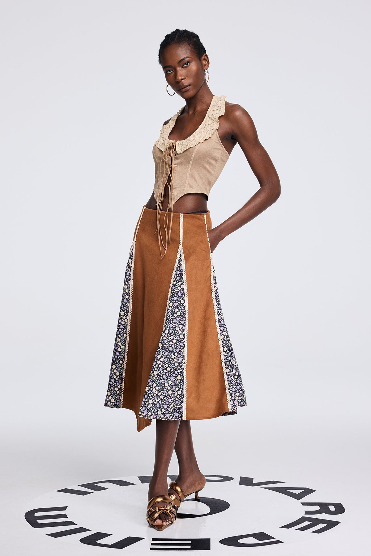 Aoko Suede Split Skirt
