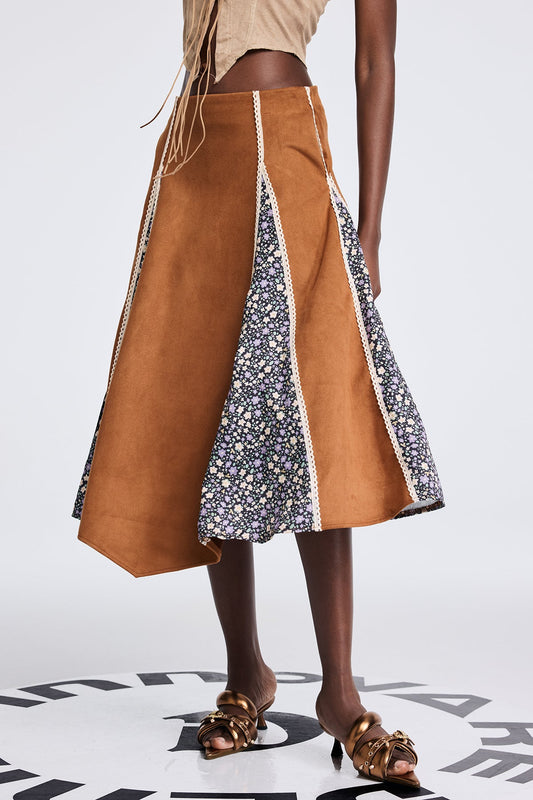 Aoko Suede Split Skirt