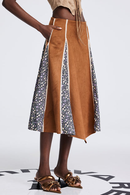 Aoko Suede Split Skirt