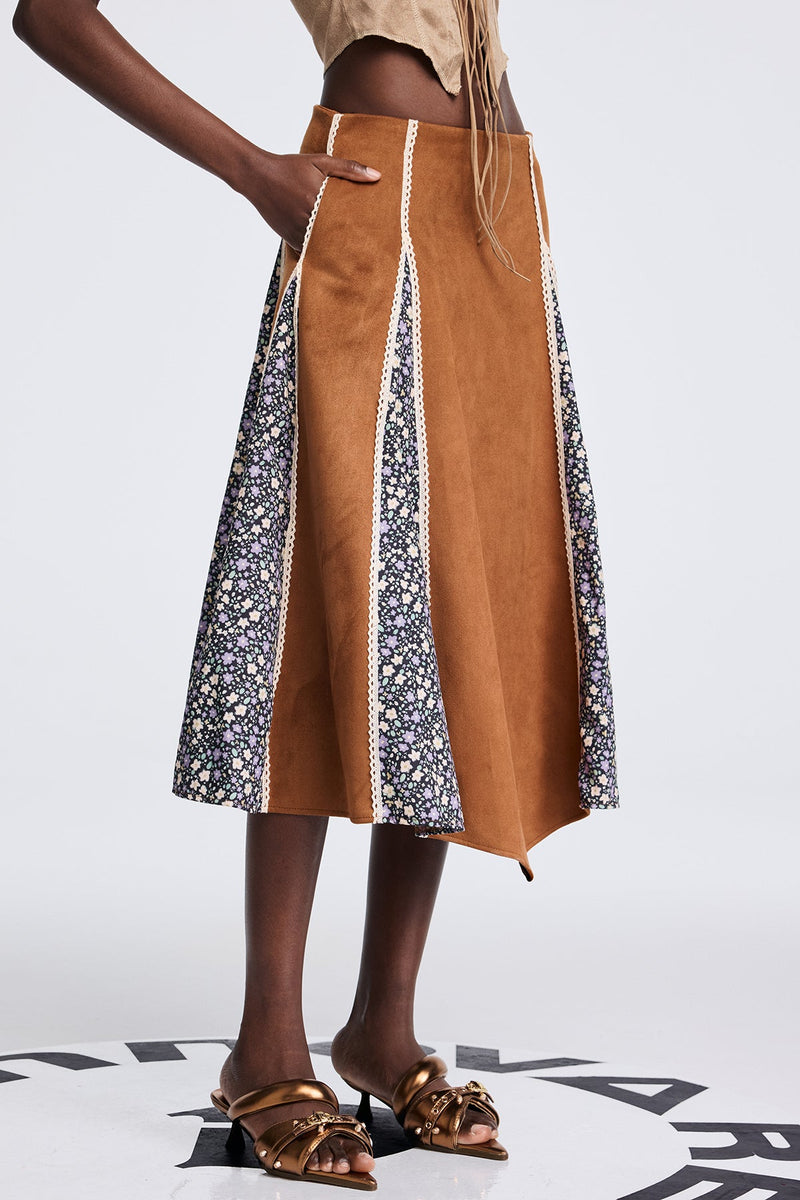 Aoko Suede Split Skirt