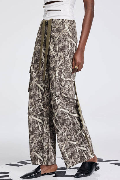 Apa Print Pocket Cargo Pants