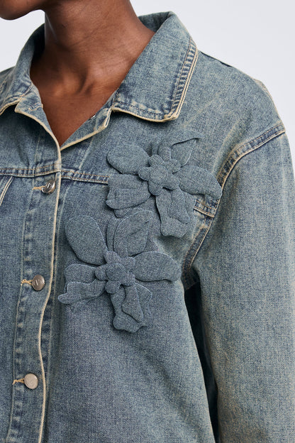 Aparawa Flower Denim Pants Set
