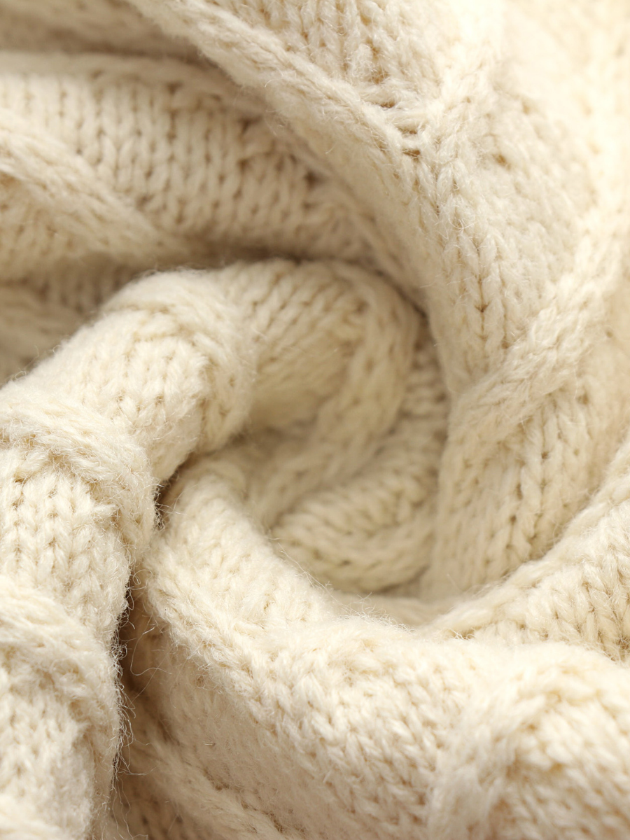 | Apricot Shoulder Cut-out Knit Sweater