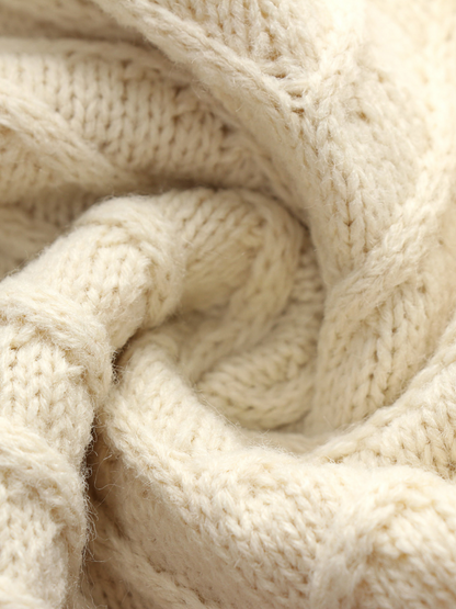 | Apricot Shoulder Cut-out Knit Sweater