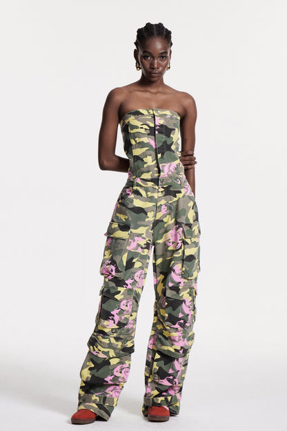 Arawn Camouflage Print Cargo Jumpsuit