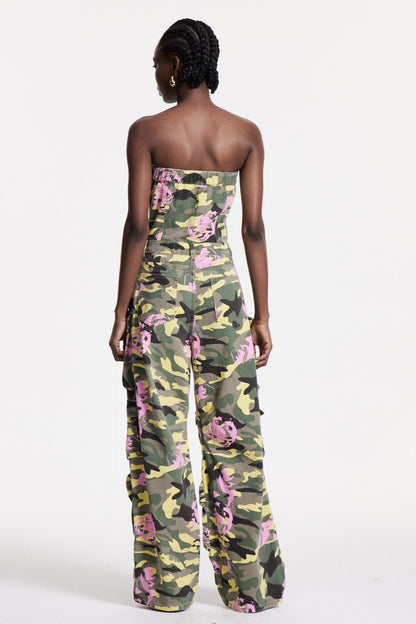 Arawn Camouflage Print Cargo Jumpsuit