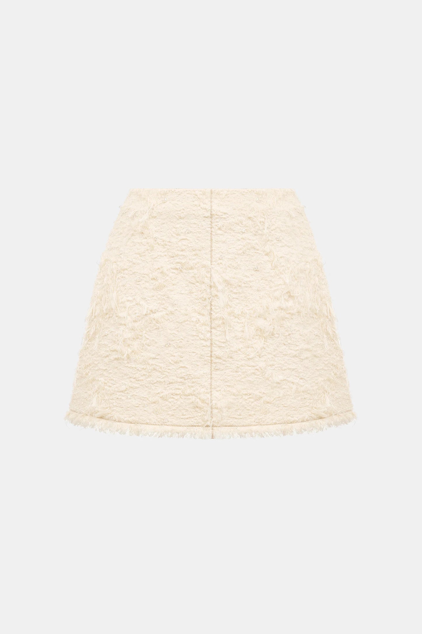 Arife Off Shoulder Bow Crystal Embellished Blazer Two Piece Set - Beige