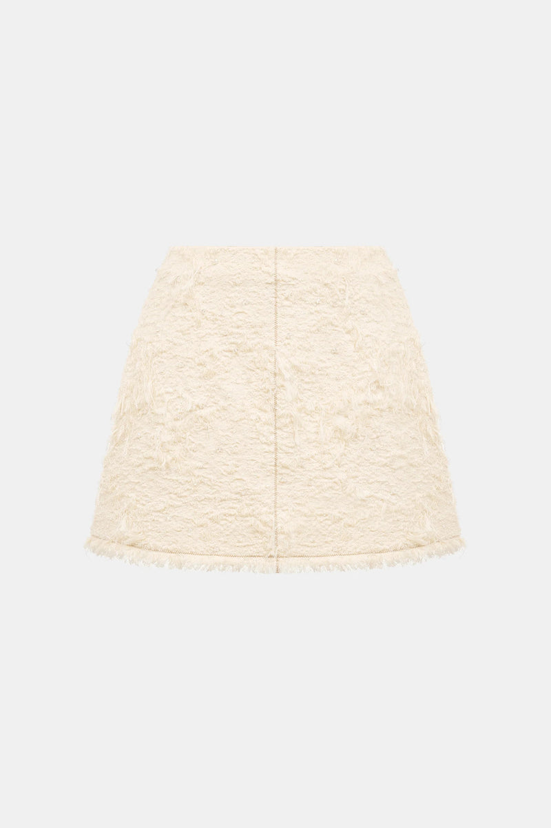 Arife Off Shoulder Bow Crystal Embellished Blazer Two Piece Set - Beige