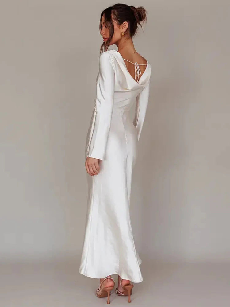 Bodycon Long Sleeve ’s Dress Party Club Evening Dress Female Slim Fit Round Neck Long Dress Autumn New