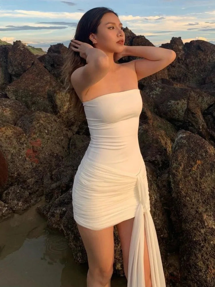 Strapless Double Layer Mini Dress
