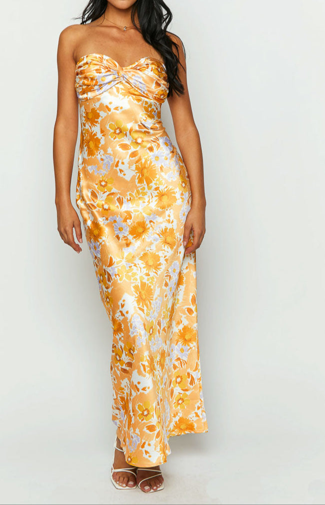 Armani Orange Formal Maxi Dress