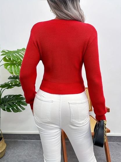 Slim-fit Long-sleeved Christmas Sweater - High-grade Color