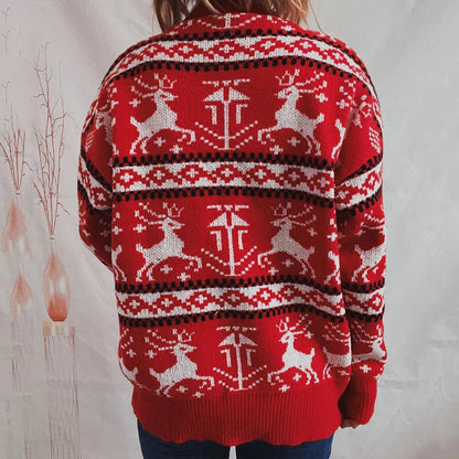 Reindeer Printed Christmas Sweat Sweater