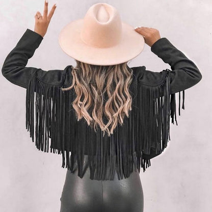 Dressbetty - Turn Down Collar Tassel Coat