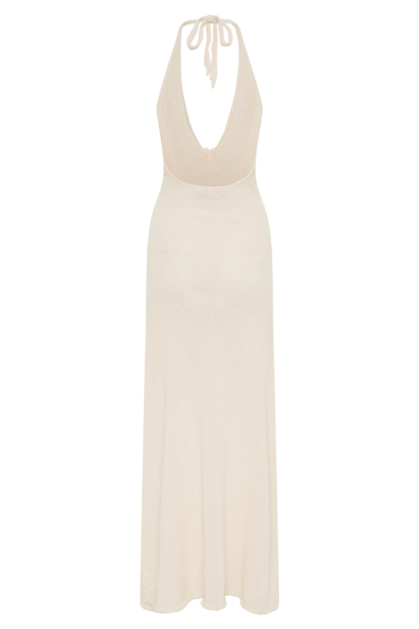Barbara Halter Applique Knit Maxi Dress