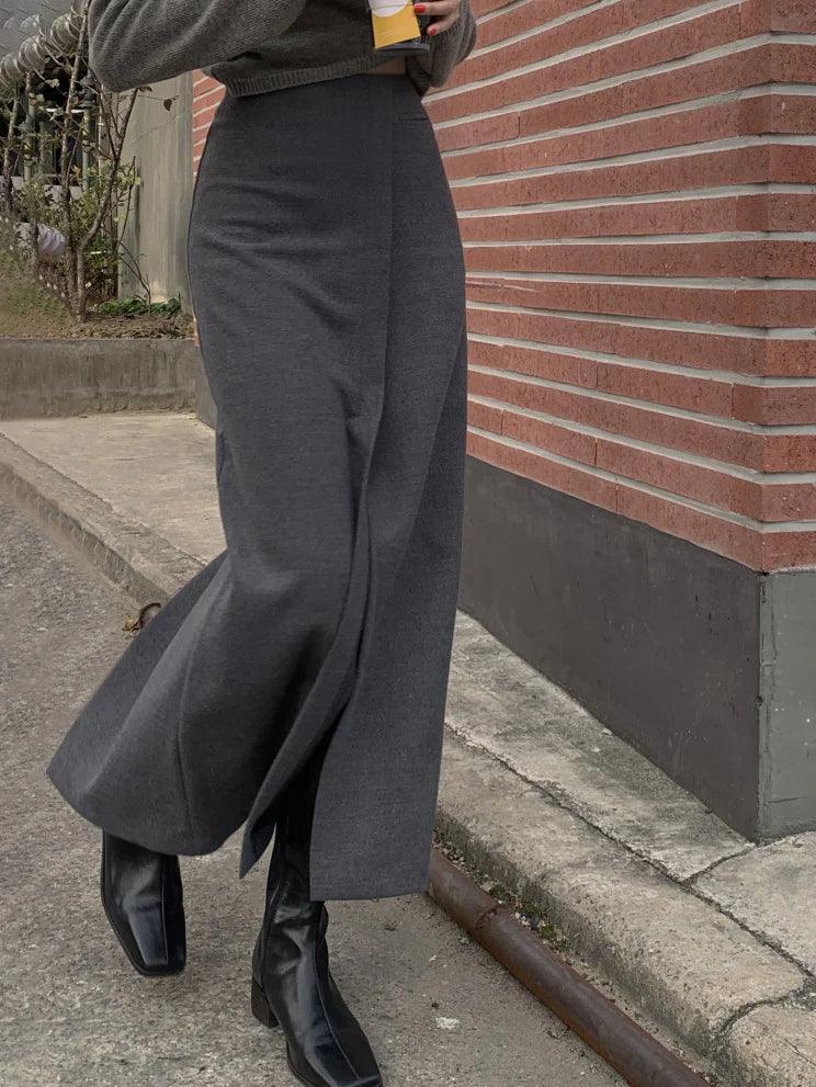 Professional Loose Slit Maxi Skirt