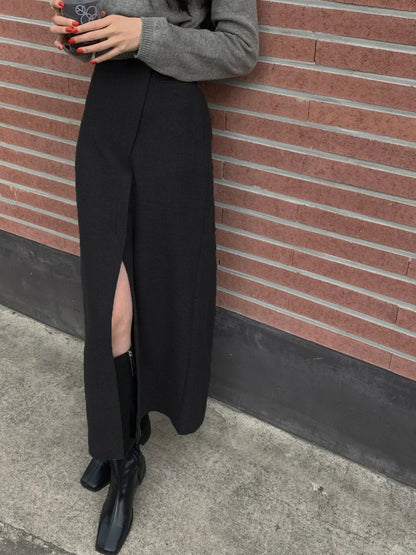 Professional Loose Slit Maxi Skirt