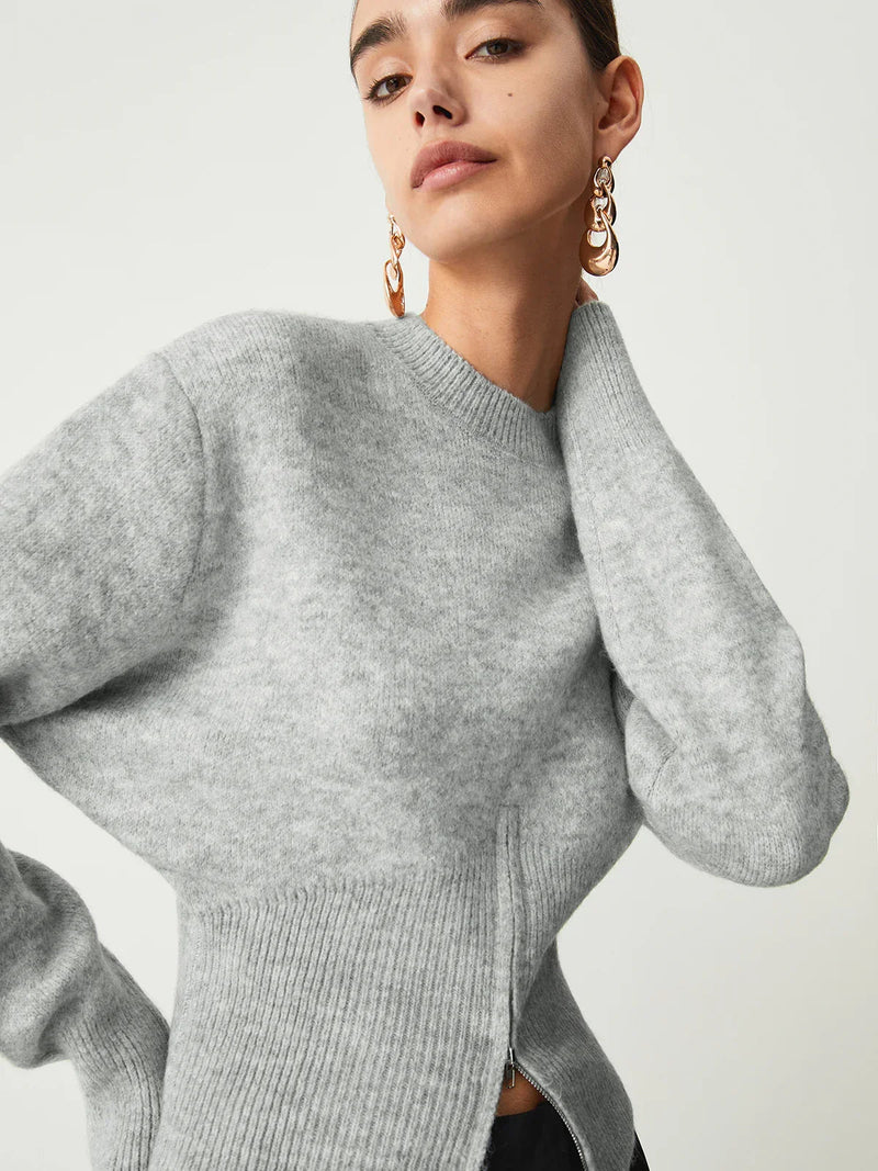 Style Half Zip Fuzzy Sweater
