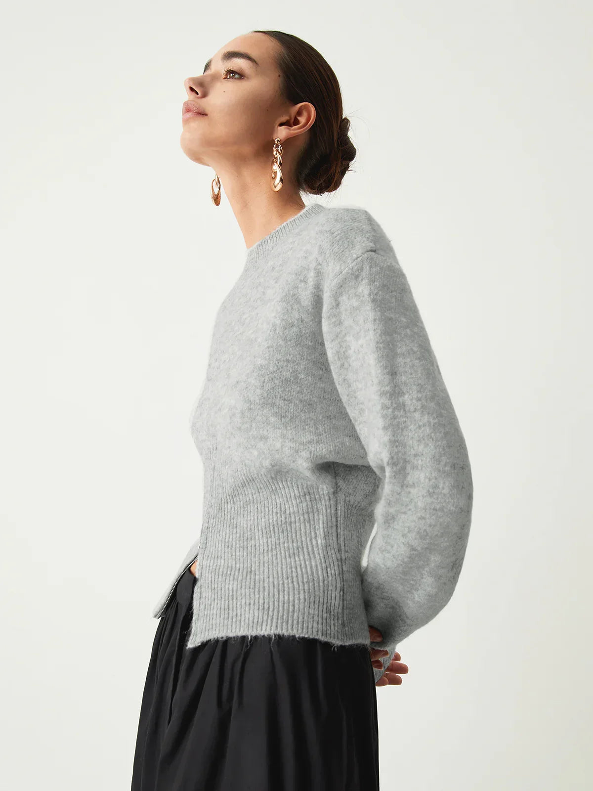 Style Half Zip Fuzzy Sweater