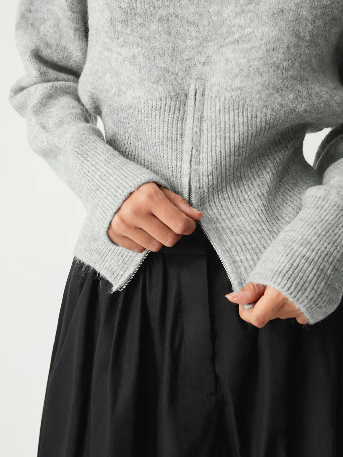Style Half Zip Fuzzy Sweater