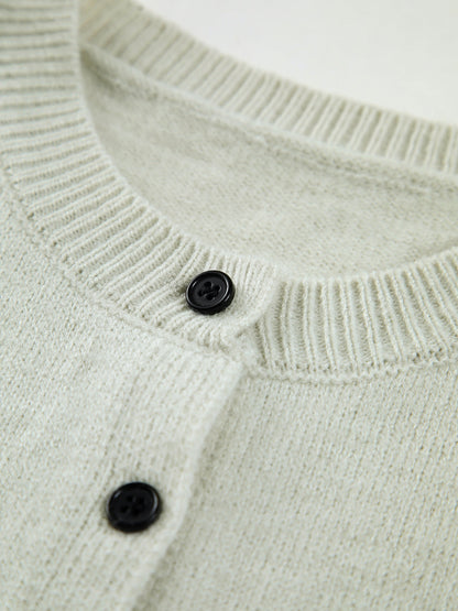 Willow Knit Vest - Button-front Sleeveless Cardigan