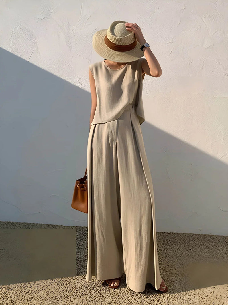 Linen Blends Pants Matching Suit