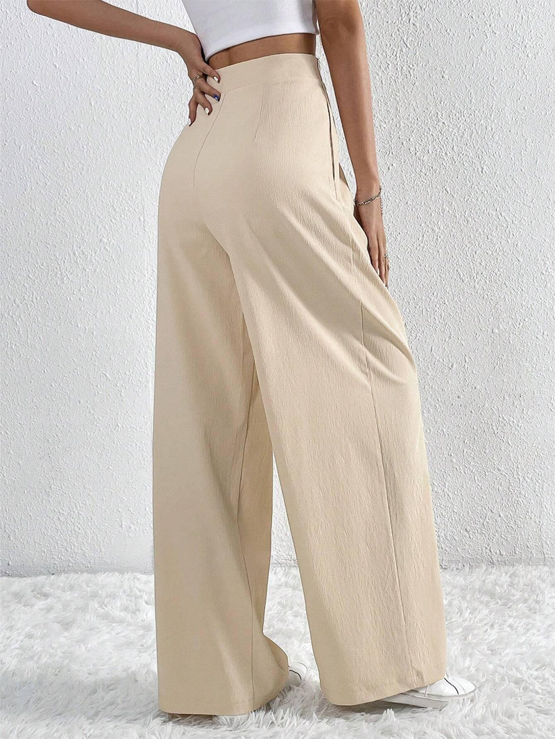 Oldmoney Style Pleated Wide Leg Pants