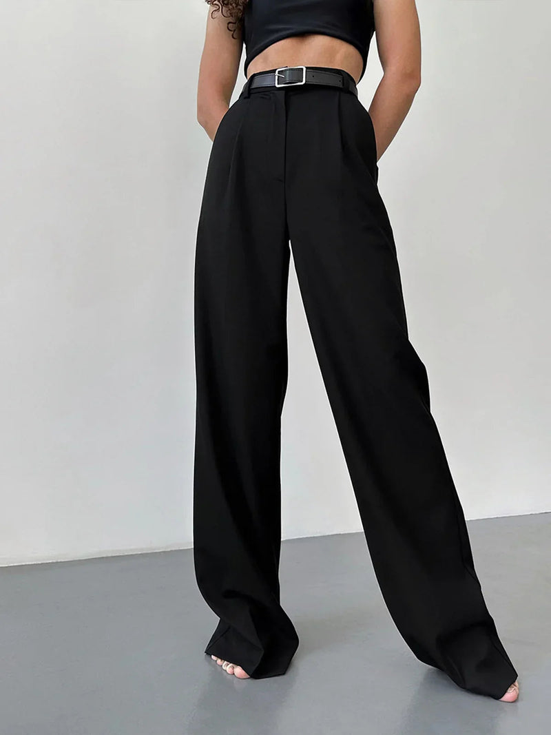 Must-have High-waist Wide Leg Black Pants