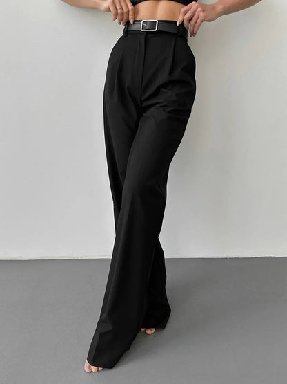 Must-have High-waist Wide Leg Black Pants
