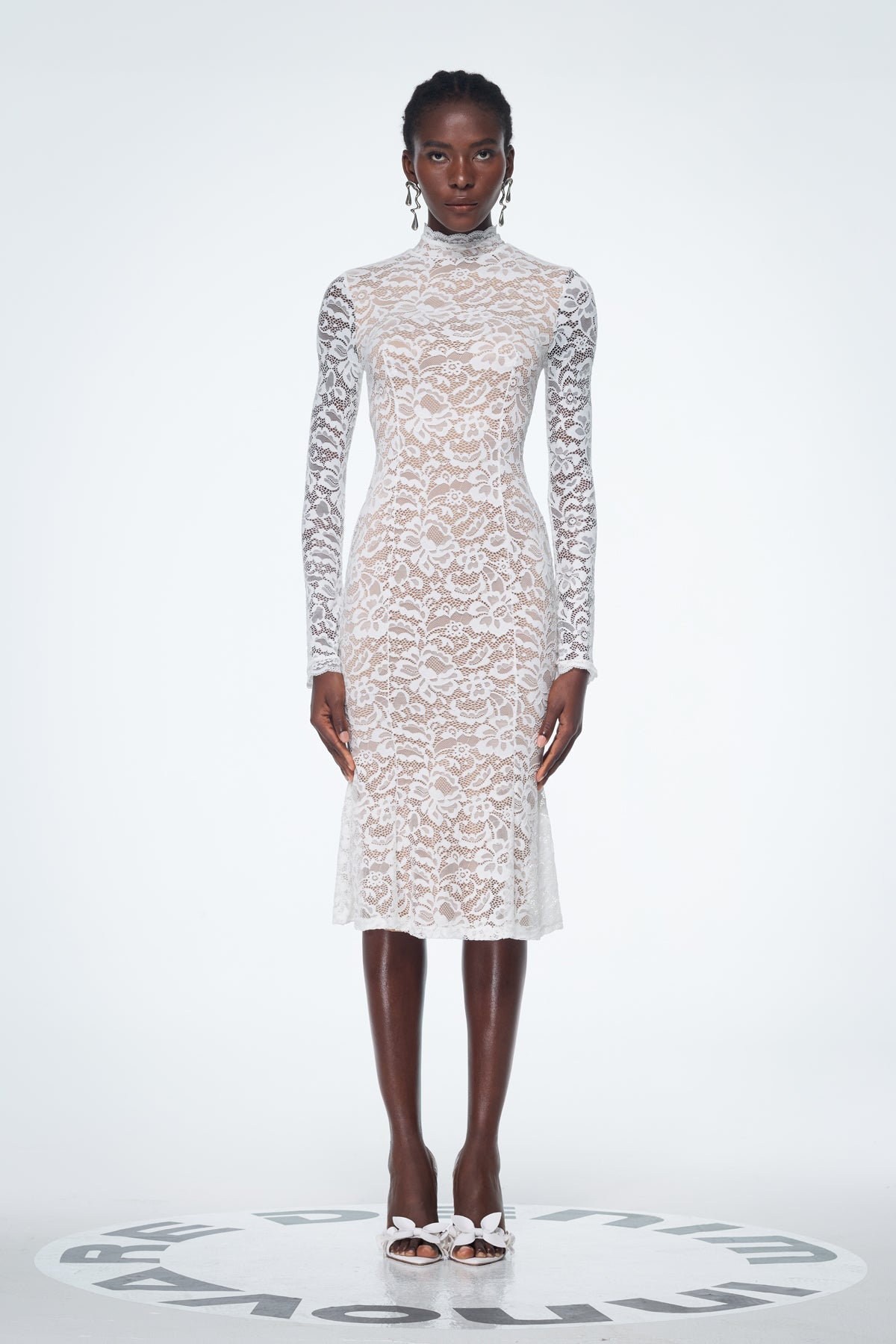 Babatunde Lace Bodycon Midi Dress