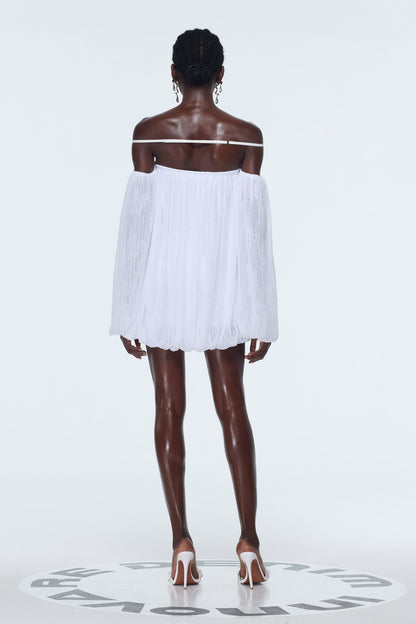 Babs Balloon Sleeve Mesh Mini Dress