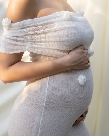 Luana | Maternity Off-shoulder Maxi Dress