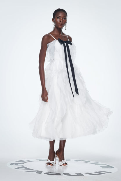 Badri Bow Ruffle Maxi Dress