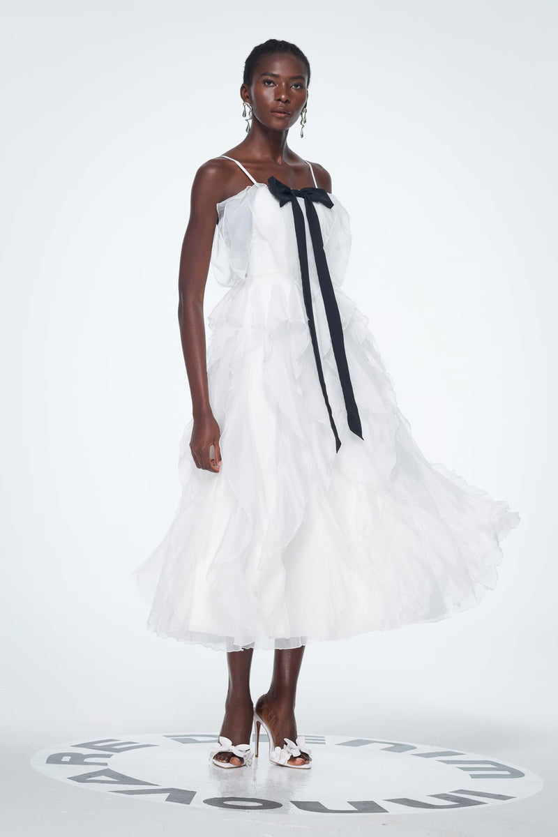 Badri Bow Ruffle Maxi Dress