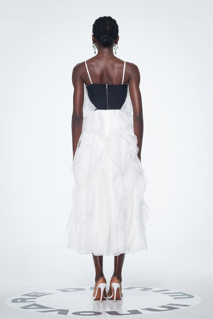 Badri Bow Ruffle Maxi Dress