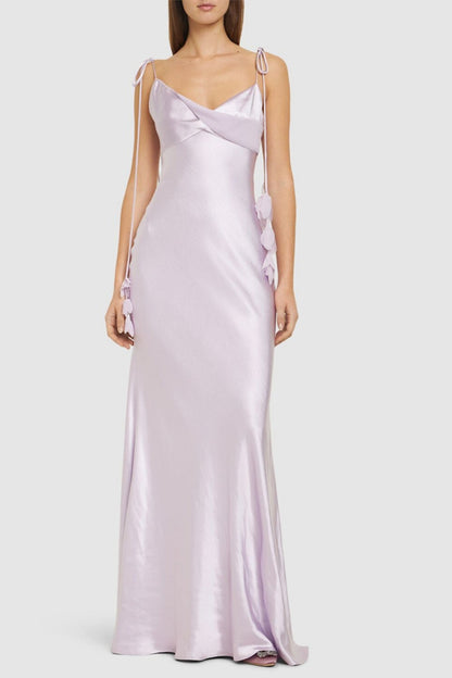 Bahari Ribbon Satin Maxi Dress