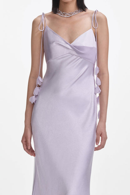 Bahari Ribbon Satin Maxi Dress
