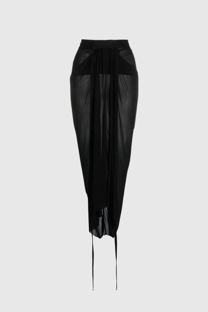 Barrie Ruch Mesh Lace Up Maxi Skirt