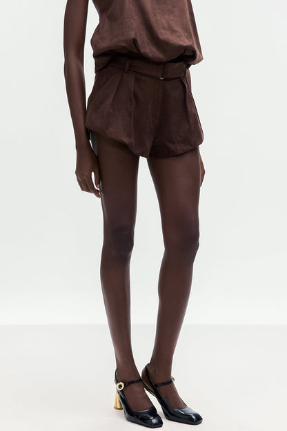 Bartolomea Suede Buckle Mini Pants