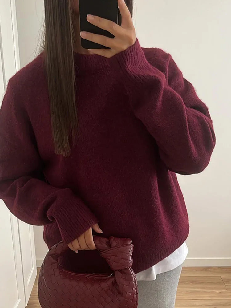 Knitted Long Sleeved Loose Christmas Sweater