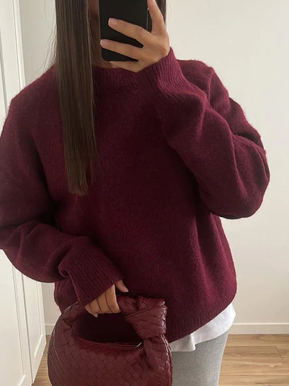 Knitted Long Sleeved Loose Christmas Sweater