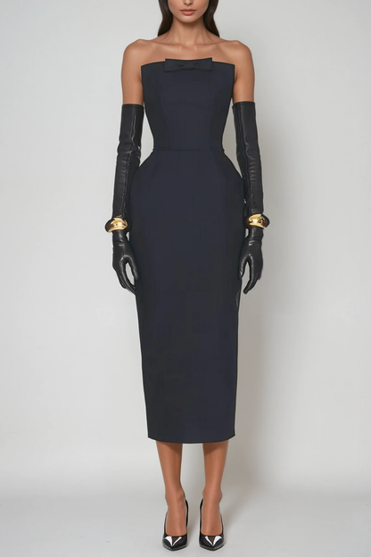 Bastien Strapless Maxi Dress in Black