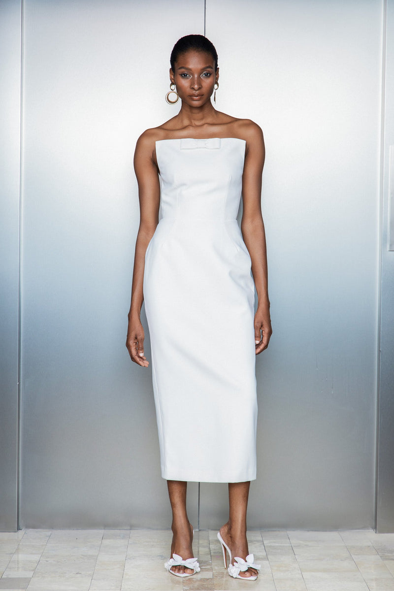 Bastien Strapless Maxi Dress in White