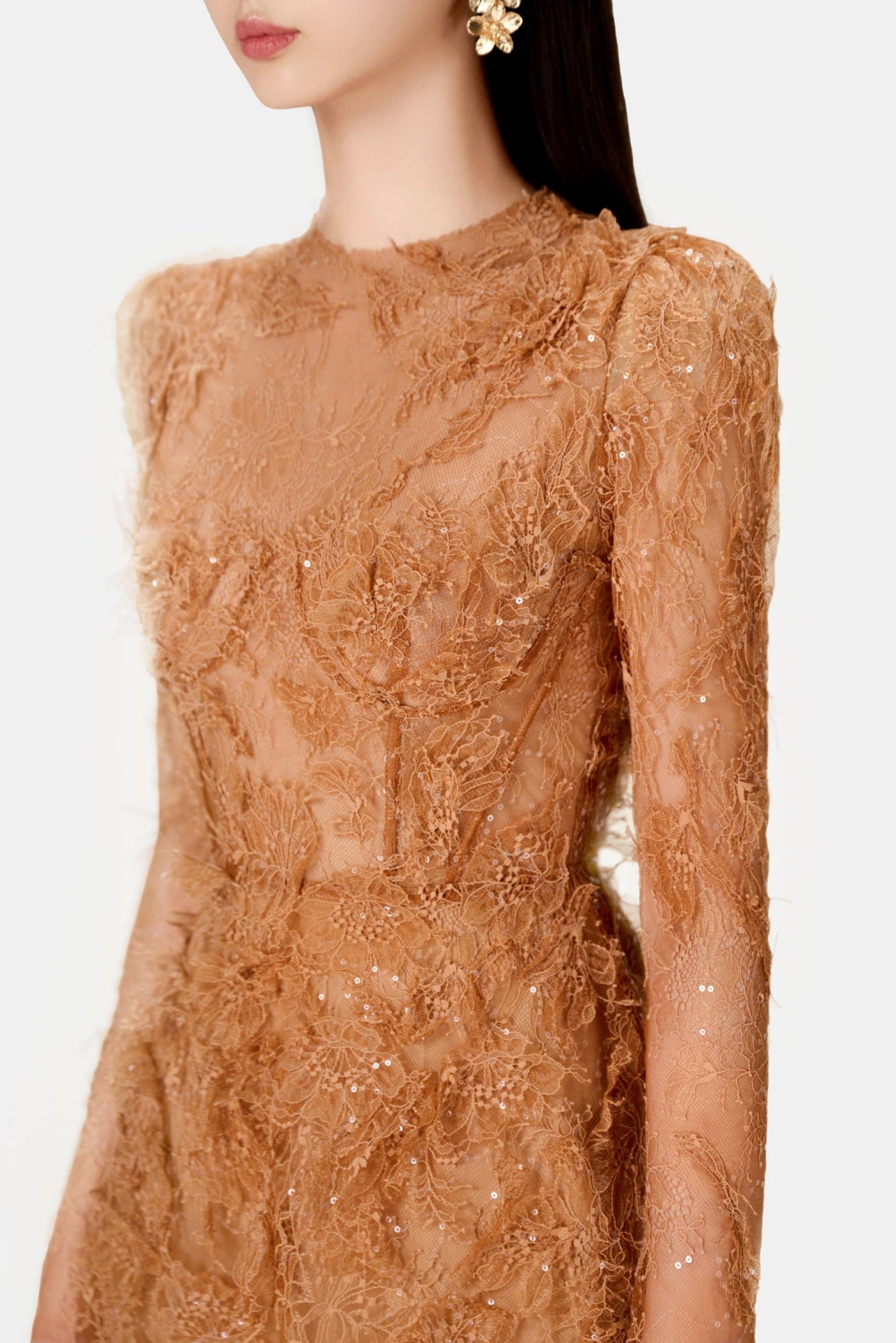 Batya Lace Long Sleeve Mini Dress