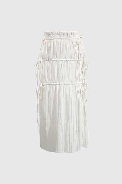 Becki Ruch Drawstring Split Midi Skirt