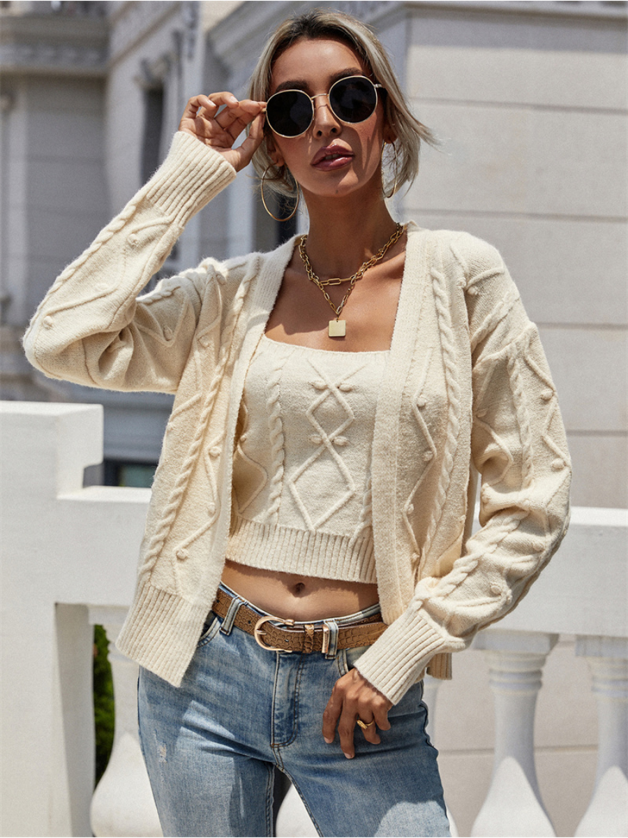 | Rachaels Knit Cardigan Set - Beige