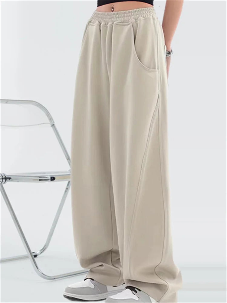 Korean Autumn High Waist Wide Leg Sweatpants