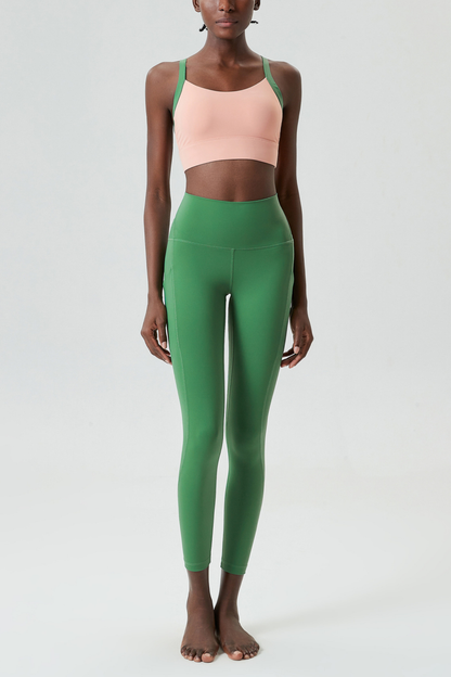 Belay Spaghetti Deconstruct Bodycon Pants Set in Green